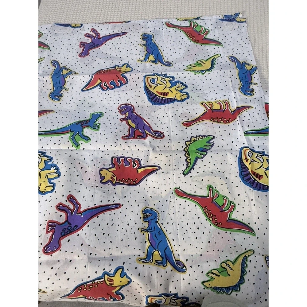 Dinosaur Twin Sheets Bright Colors NEW Unused 2 Flat Fitted 1 Pillowcase Springs